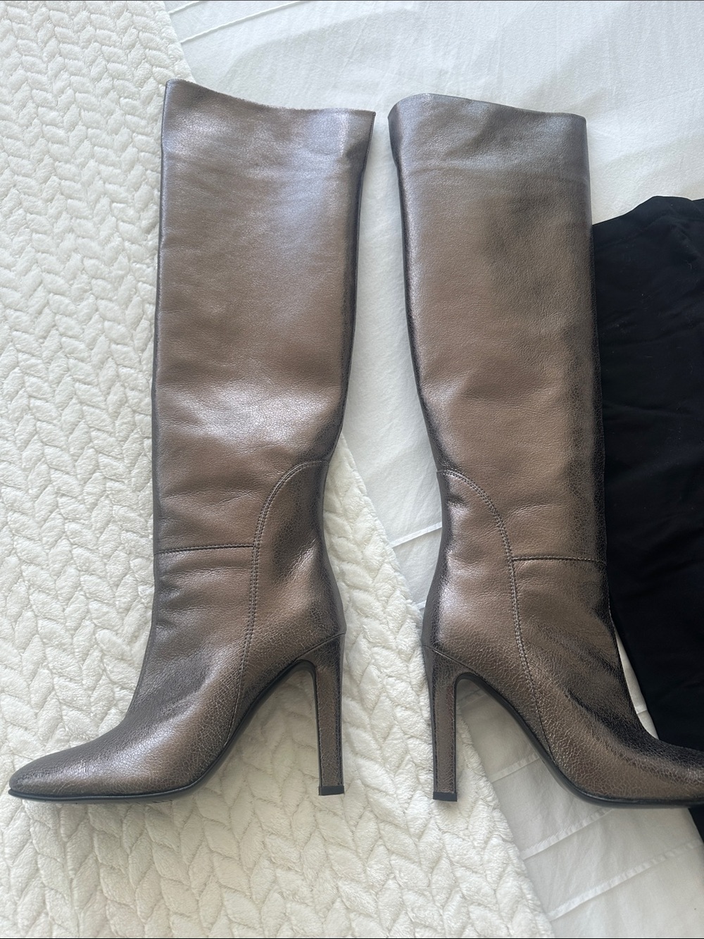 Giuseppe Zanotti Metallic Brown Knee-High Leather Stiletto Boots